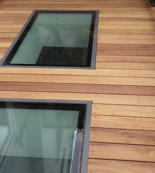 Iroko hardwood decking