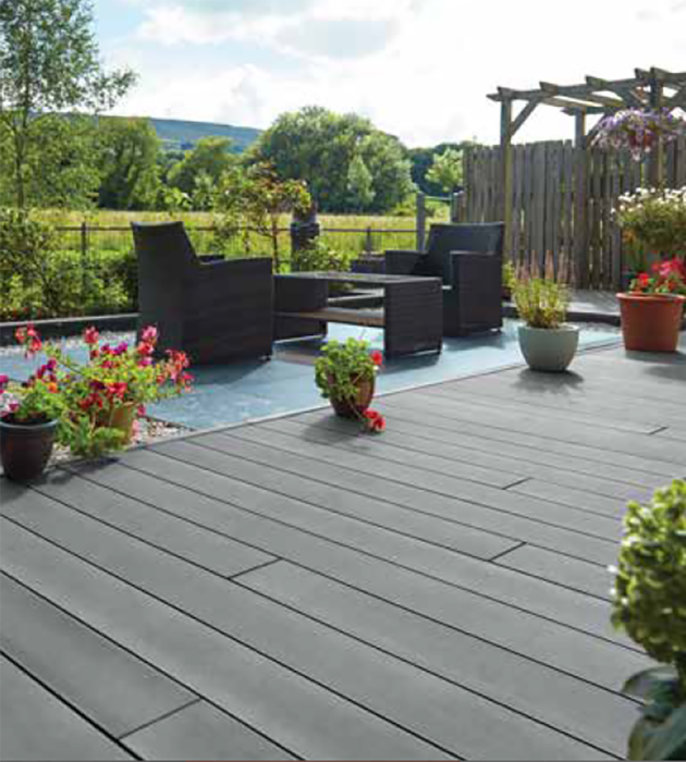 Silver composite decking